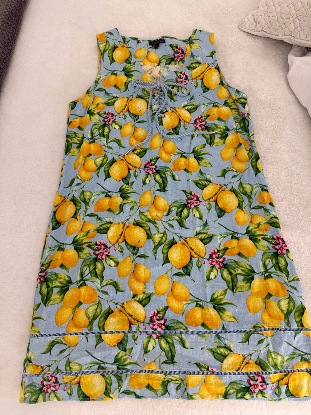 For Cynthia 🍋 sleeveless linen-blend dress